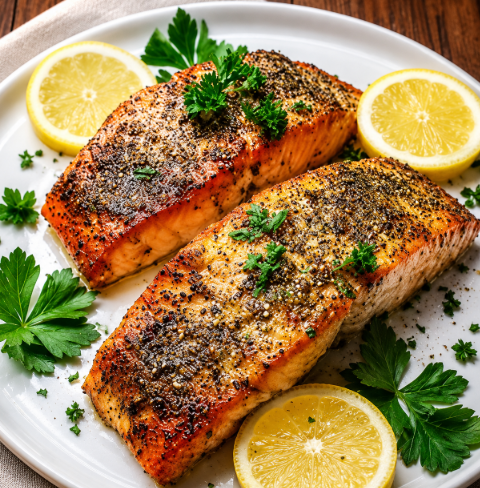 Σολωμος με ρύζι πασμάτι στην airfryer